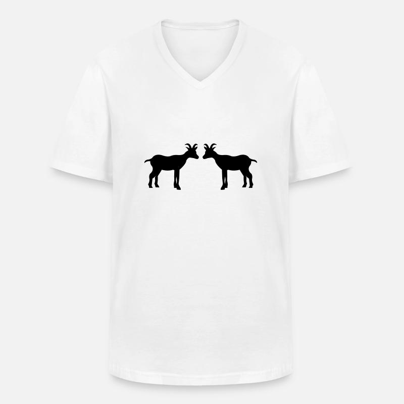 ziege2 - Männer-T-Shirt mit V-Ausschnitt - Weiß