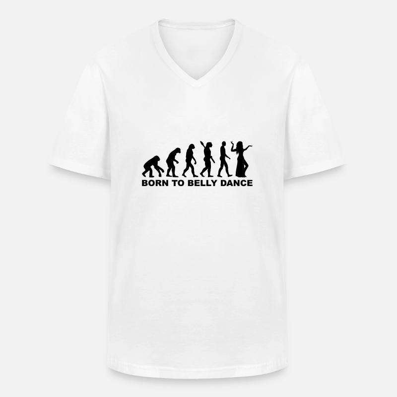 Evolution belly dance - Men's V-Neck T-Shirt - white