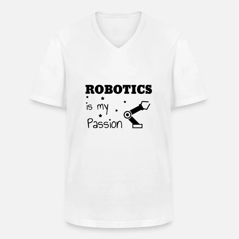 Robotik / Roboter / Robot / Robotics - Männer-T-Shirt mit V-Ausschnitt - Weiß
