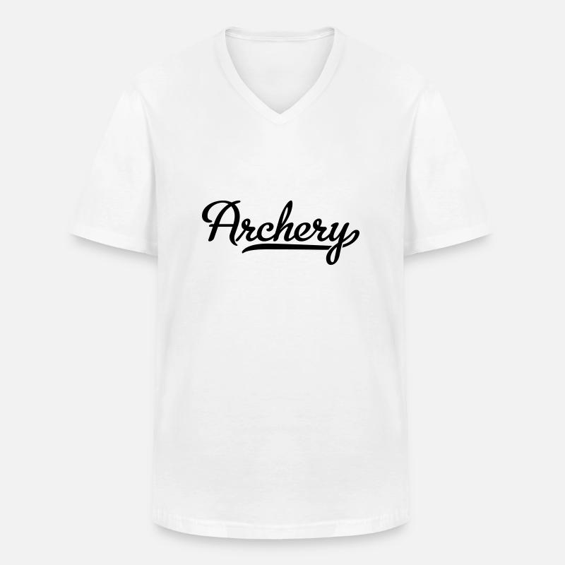 Bogenschießen - Männer-T-Shirt mit V-Ausschnitt - Weiß