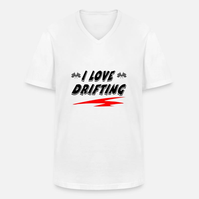 Auto - Männer-T-Shirt mit V-Ausschnitt - Weiß