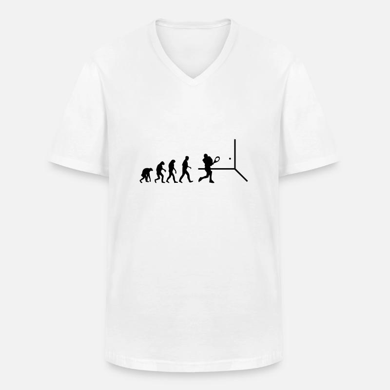 squash evolution - Men's V-Neck T-Shirt - white