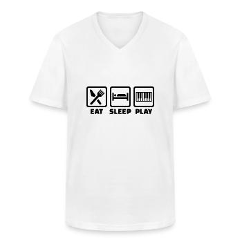 Klavier - Männer-T-Shirt mit V-Ausschnitt - Weiß - Vorne - AI Model Male 185 light (185cm)