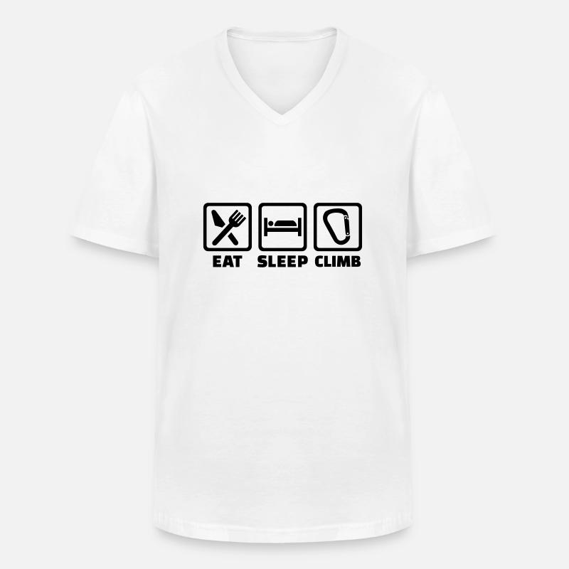 Klettern - Männer-T-Shirt mit V-Ausschnitt - Weiß
