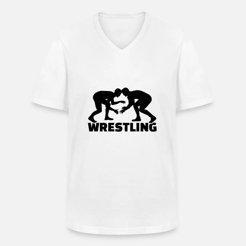 Ringen - Männer-T-Shirt mit V-Ausschnitt - Weiß