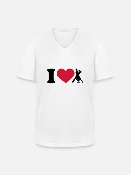 I love Dancing - Men's V-Neck T-Shirt - white
