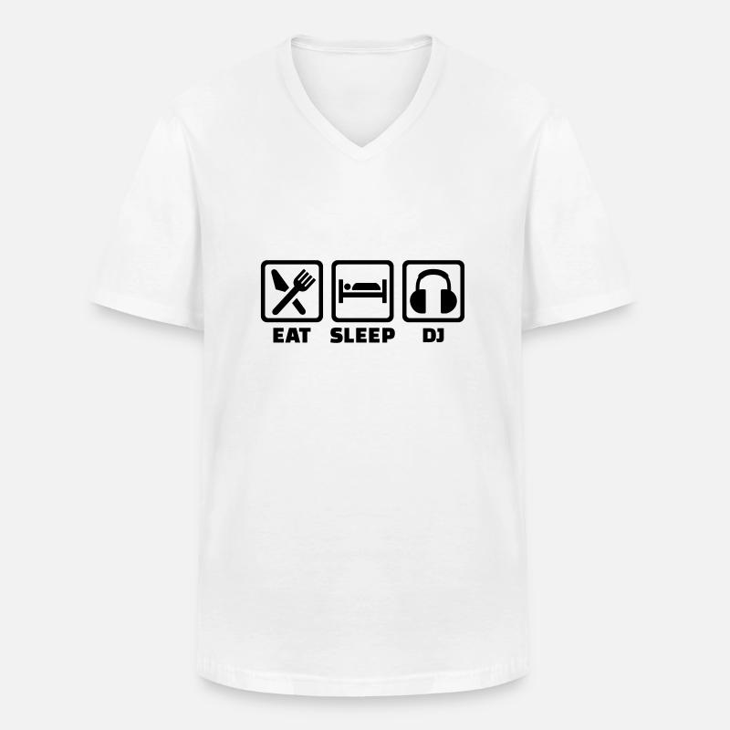 DJ - Männer-T-Shirt mit V-Ausschnitt - Weiß