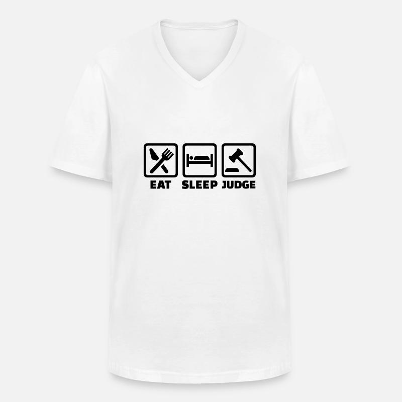 Richter - Männer-T-Shirt mit V-Ausschnitt - Weiß