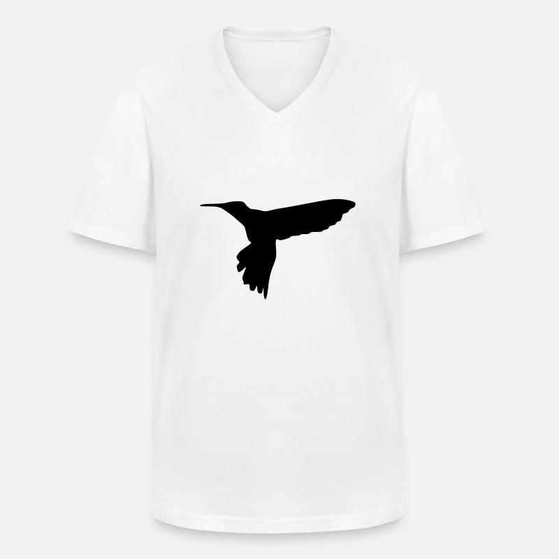 kolibri vogel - Männer-T-Shirt mit V-Ausschnitt - Weiß