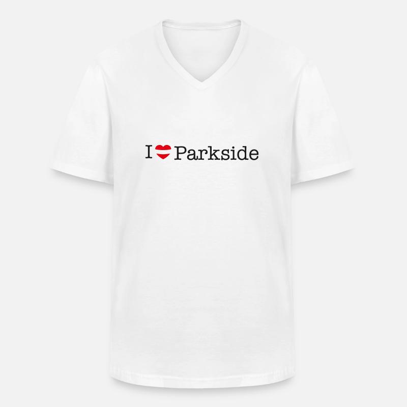 I love Parkside - Männer-T-Shirt mit V-Ausschnitt - Weiß
