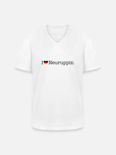 I love Neuruppin - Men's V-Neck T-Shirt - white