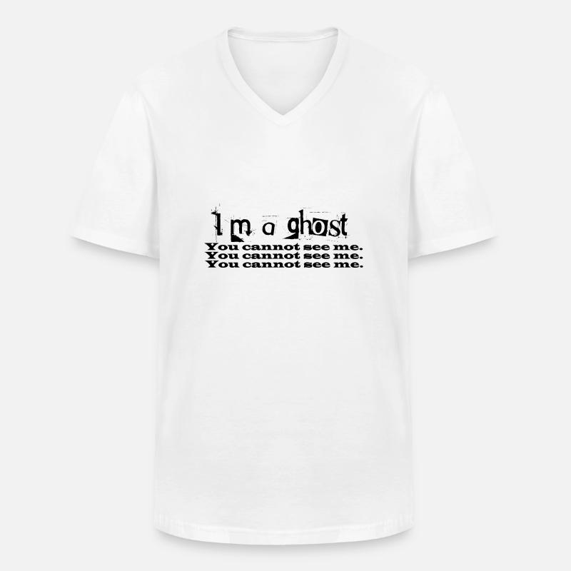 I m a ghost - Männer-T-Shirt mit V-Ausschnitt - Weiß