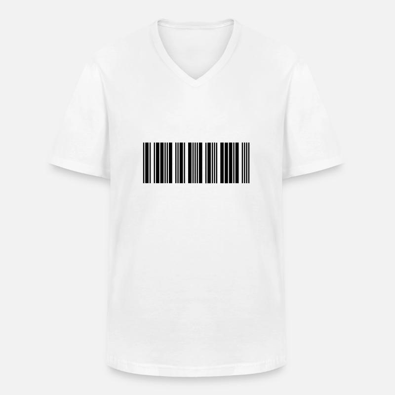 Barcode - Männer-T-Shirt mit V-Ausschnitt - Weiß