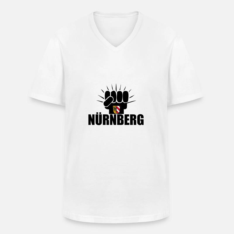 Nürnberg Power - Männer-T-Shirt mit V-Ausschnitt - Weiß
