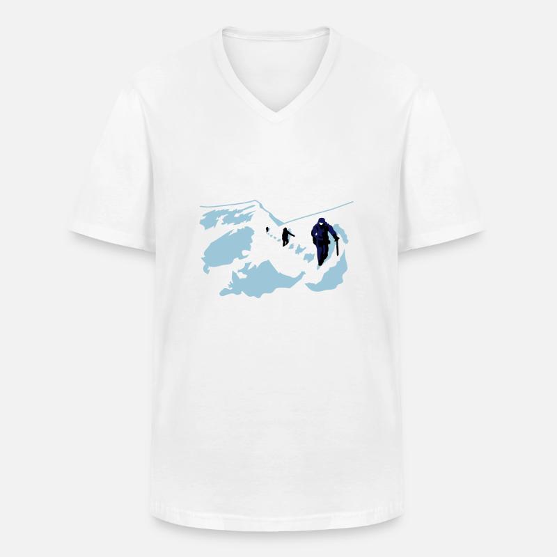 Bergsteigen - Männer-T-Shirt mit V-Ausschnitt - Weiß
