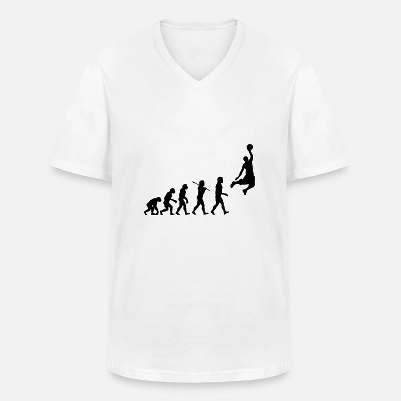 Basketball Dunk Evolution - Männer-T-Shirt mit V-Ausschnitt - Weiß