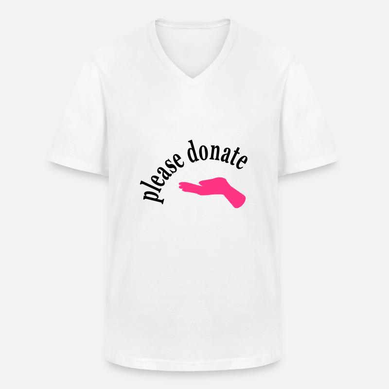 geld spenden - Männer-T-Shirt mit V-Ausschnitt - Weiß