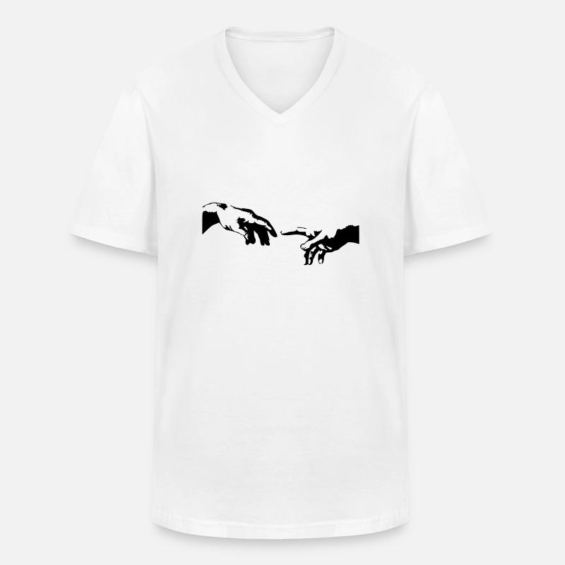 der Hand - Männer-T-Shirt mit V-Ausschnitt - Weiß