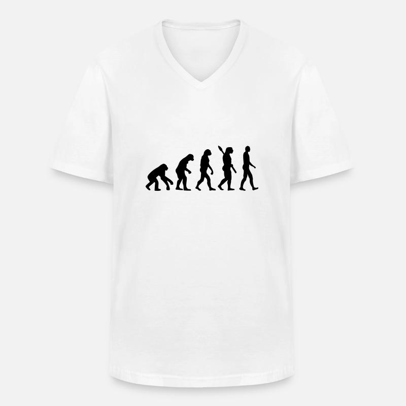Evolution - Men's V-Neck T-Shirt - white