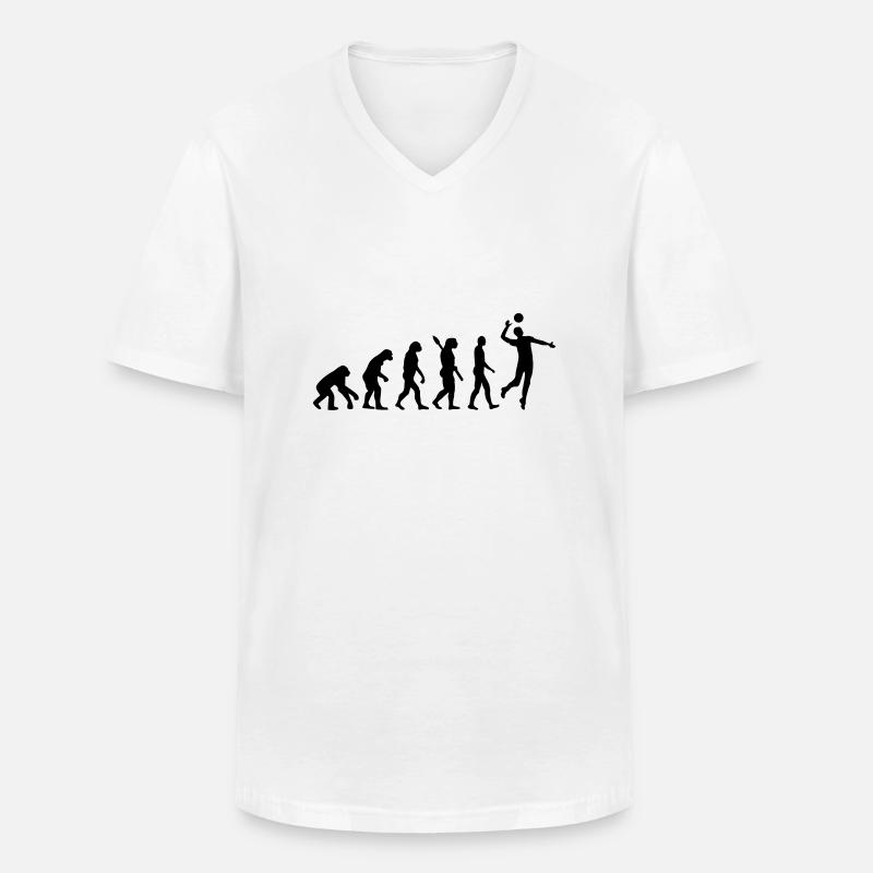 Evolution Volleyball - Männer-T-Shirt mit V-Ausschnitt - Weiß