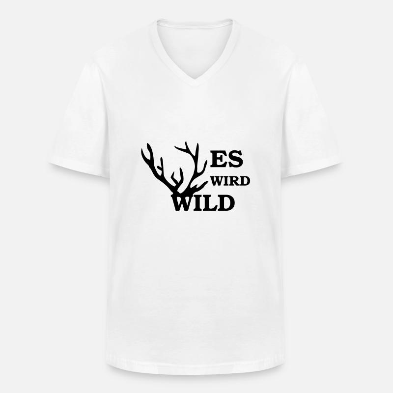 es wird wild - Men's V-Neck T-Shirt - white