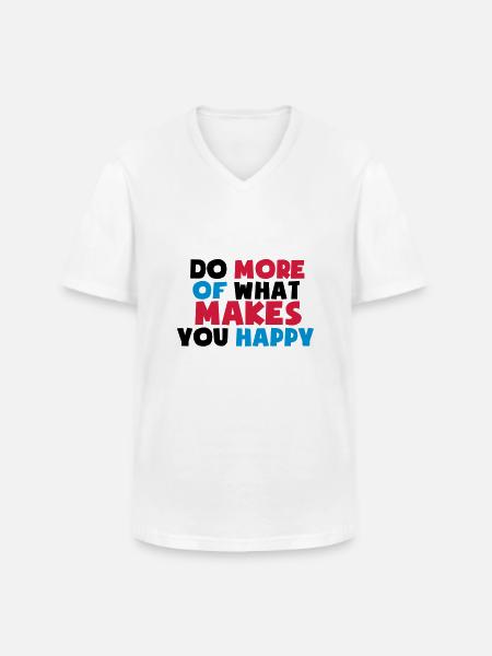 makes_you_happy - Männer-T-Shirt mit V-Ausschnitt - Weiß
