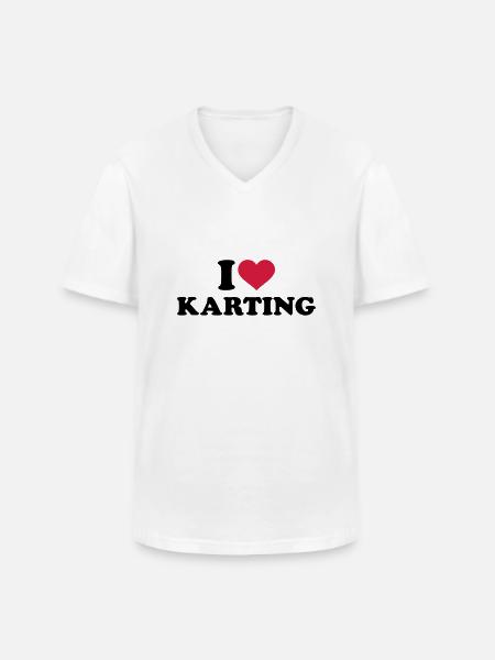 Karting - Männer-T-Shirt mit V-Ausschnitt - Weiß