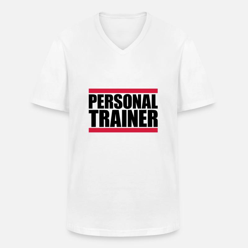 Personal Trainer Logo - Männer-T-Shirt mit V-Ausschnitt - Weiß