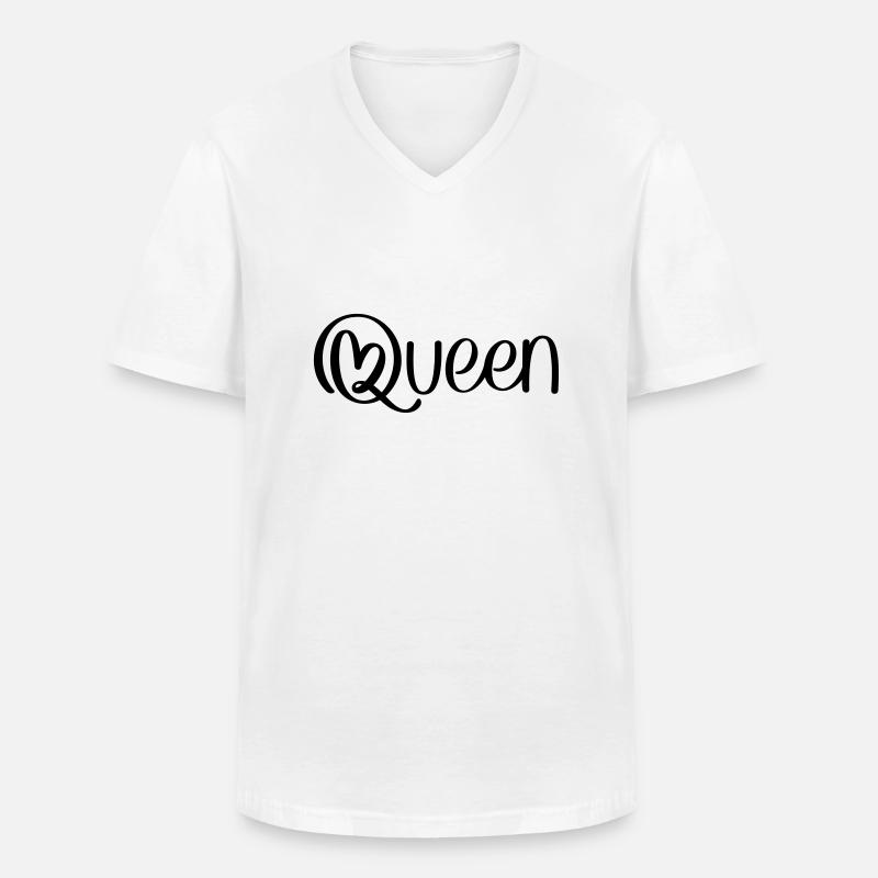Queen mit Herz - Männer-T-Shirt mit V-Ausschnitt - Weiß