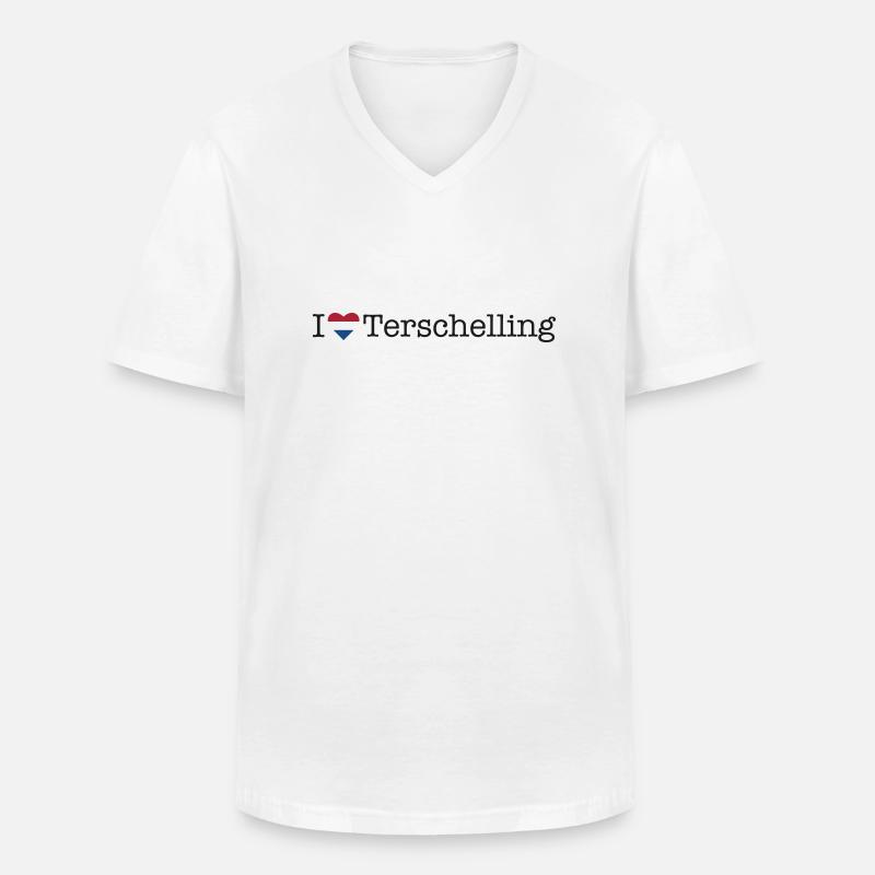 I love Terschelling - Männer-T-Shirt mit V-Ausschnitt - Weiß