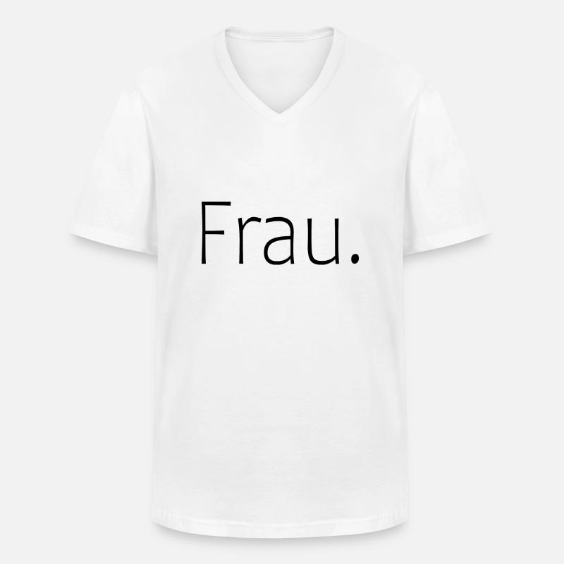 Frau. - Männer-T-Shirt mit V-Ausschnitt - Weiß