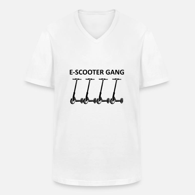 E-Scooter E-Roller Scooter - Männer-T-Shirt mit V-Ausschnitt - Weiß