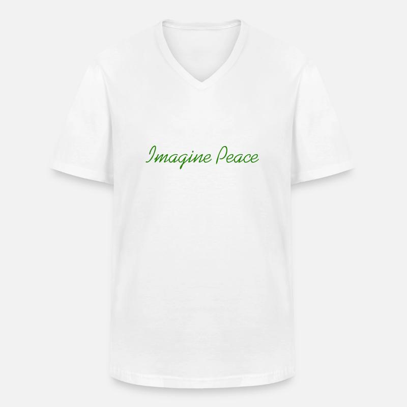 Stell dir Frieden vor - Männer-T-Shirt mit V-Ausschnitt - Weiß