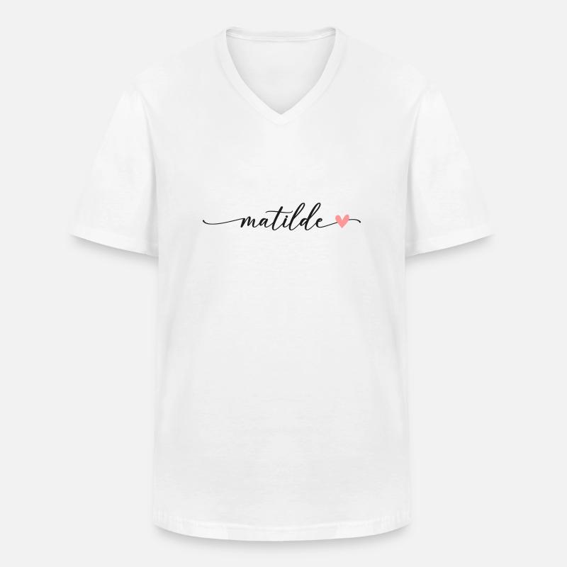 Matilde Name Calligraphy Script - Men's V-Neck T-Shirt - white