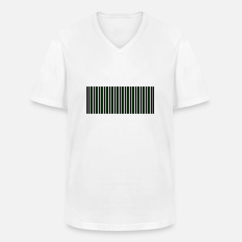 barcode - Männer-T-Shirt mit V-Ausschnitt - Weiß