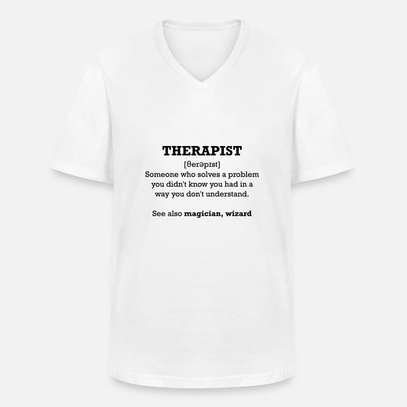 Therapist - wizard - Männer-T-Shirt mit V-Ausschnitt - Weiß