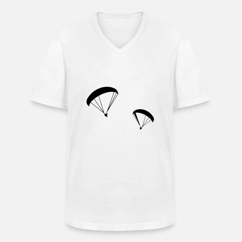 Gleitschirm,Paraglider,Paragliding,Fliegen,Drachen - Männer-T-Shirt mit V-Ausschnitt - Weiß