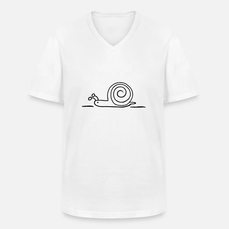 Schnecke - Männer-T-Shirt mit V-Ausschnitt - Weiß