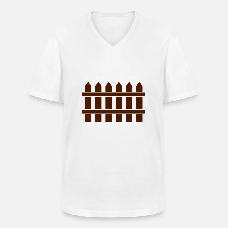 Zaun - Männer-T-Shirt mit V-Ausschnitt - Weiß