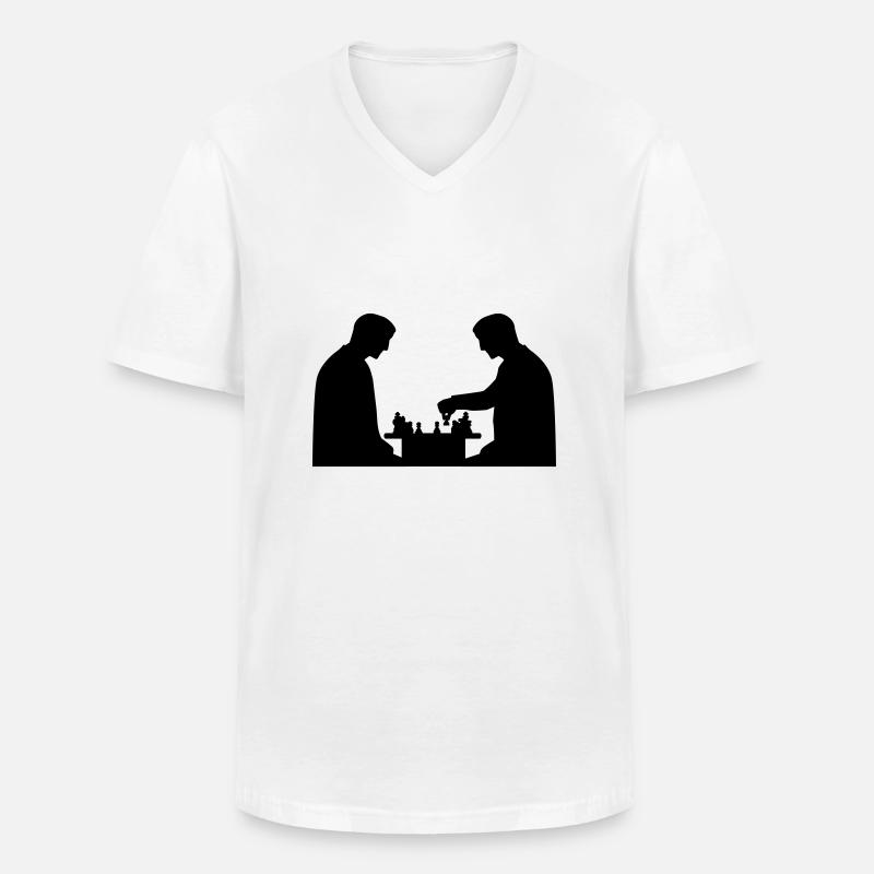 Schach - Männer-T-Shirt mit V-Ausschnitt - Weiß