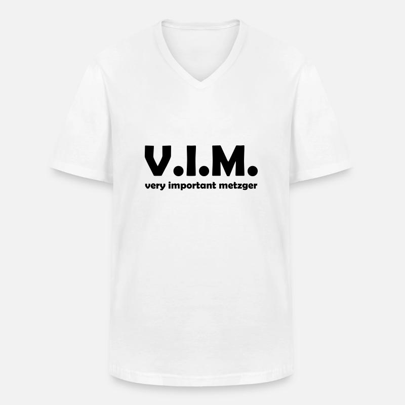 metzger - Männer-T-Shirt mit V-Ausschnitt - Weiß
