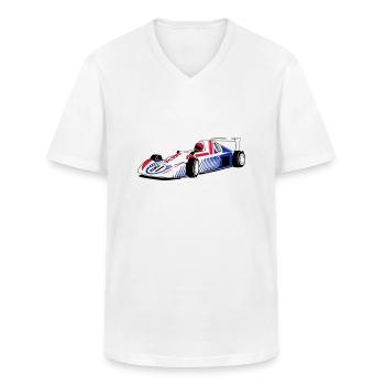 Rennauto - - Männer-T-Shirt mit V-Ausschnitt - Weiß - Vorne - AI Model Male 185 light (185cm)