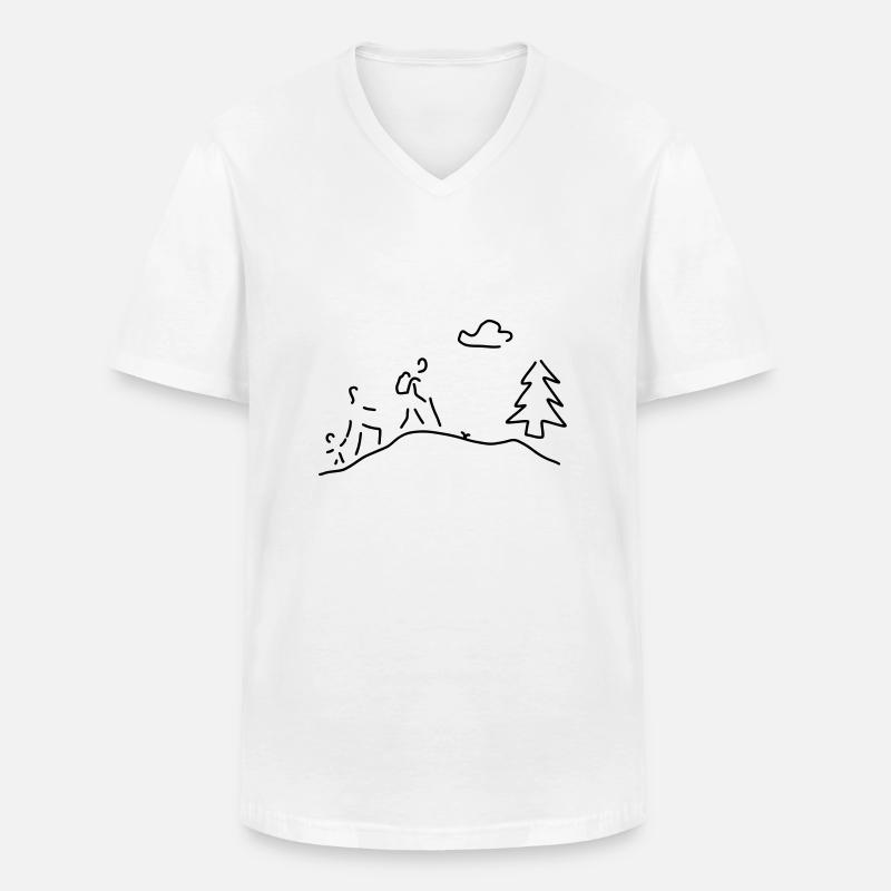 wandern oder walking - Männer-T-Shirt mit V-Ausschnitt - Weiß