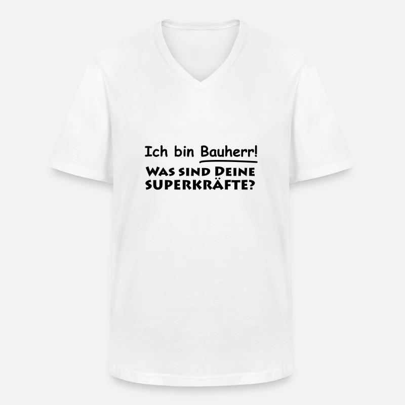 ich bin bauherr - Männer-T-Shirt mit V-Ausschnitt - Weiß