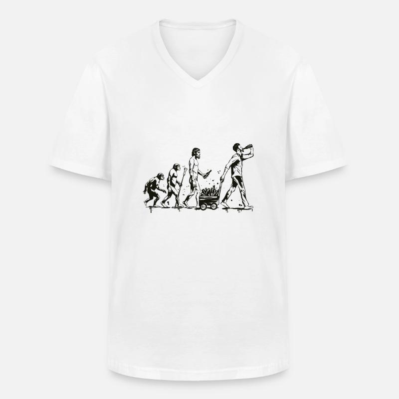 Die Evolution des Bieres - Männer-T-Shirt mit V-Ausschnitt - Weiß