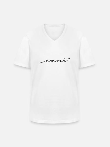 Emmi Cursive Name - Men's V-Neck T-Shirt - white
