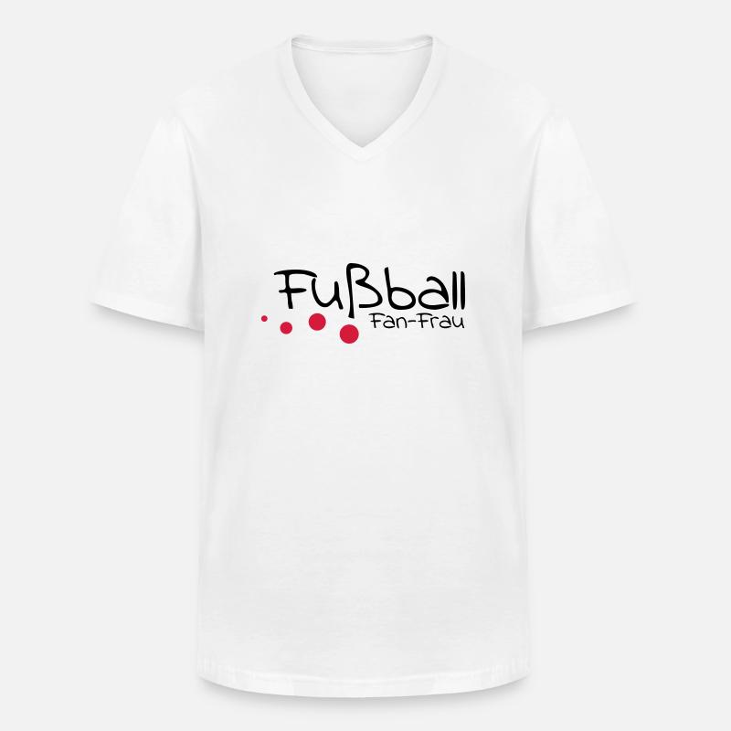 fußball - Männer-T-Shirt mit V-Ausschnitt - Weiß