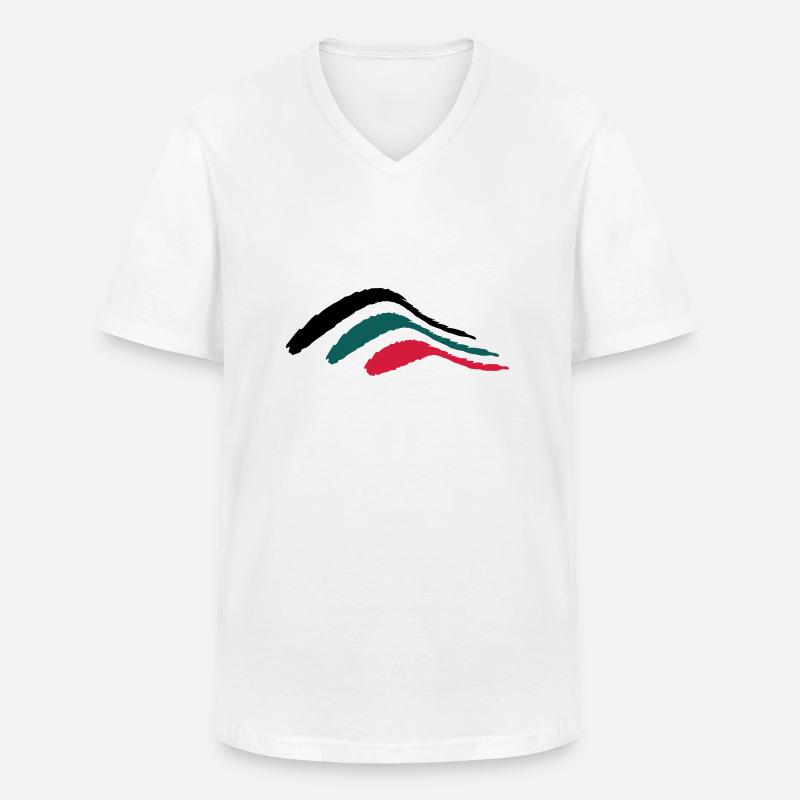stripe brush_vec_3 de - Männer-T-Shirt mit V-Ausschnitt - Weiß