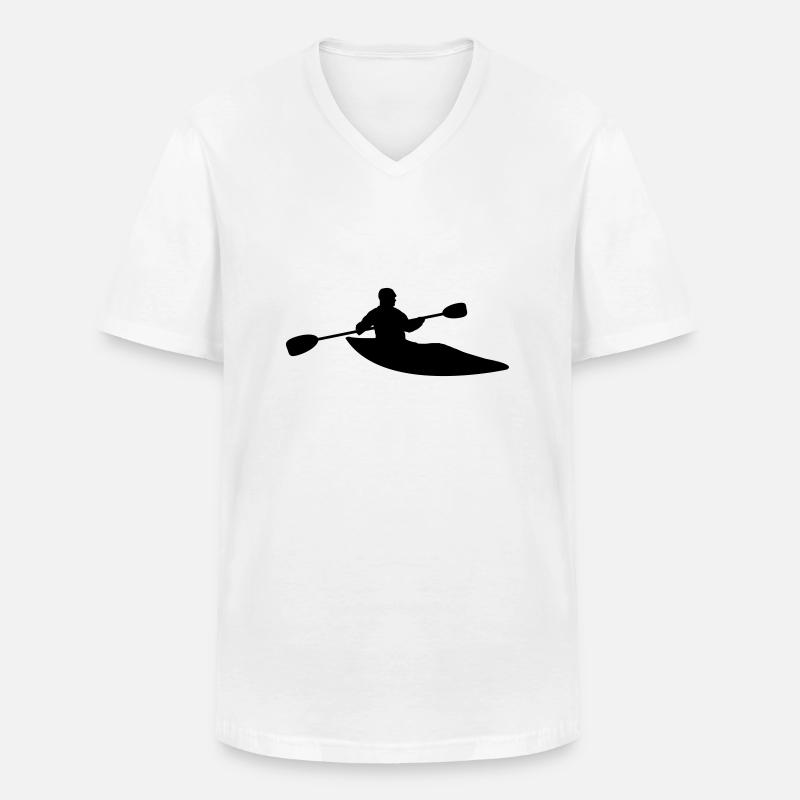 Kajaking - Männer-T-Shirt mit V-Ausschnitt - Weiß