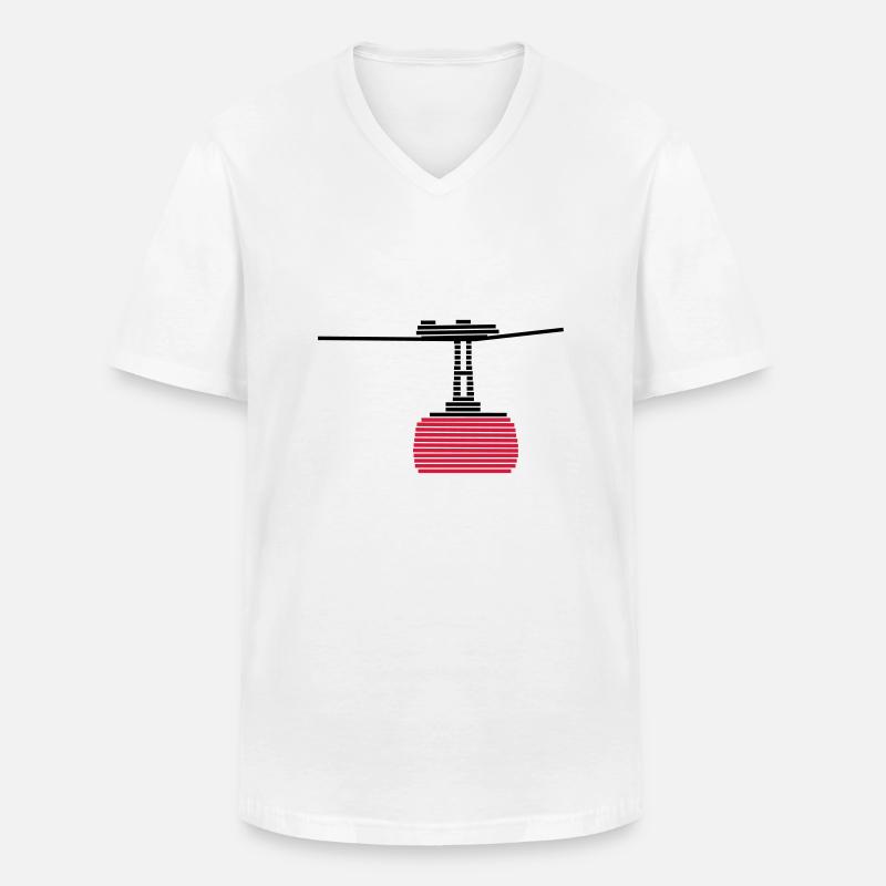 Seilbahn 2 - Männer-T-Shirt mit V-Ausschnitt - Weiß